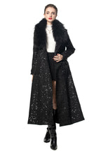 Sequin Embellished Belted Maxi Trench Coat – French Luxury Winter Overcoat SP10027