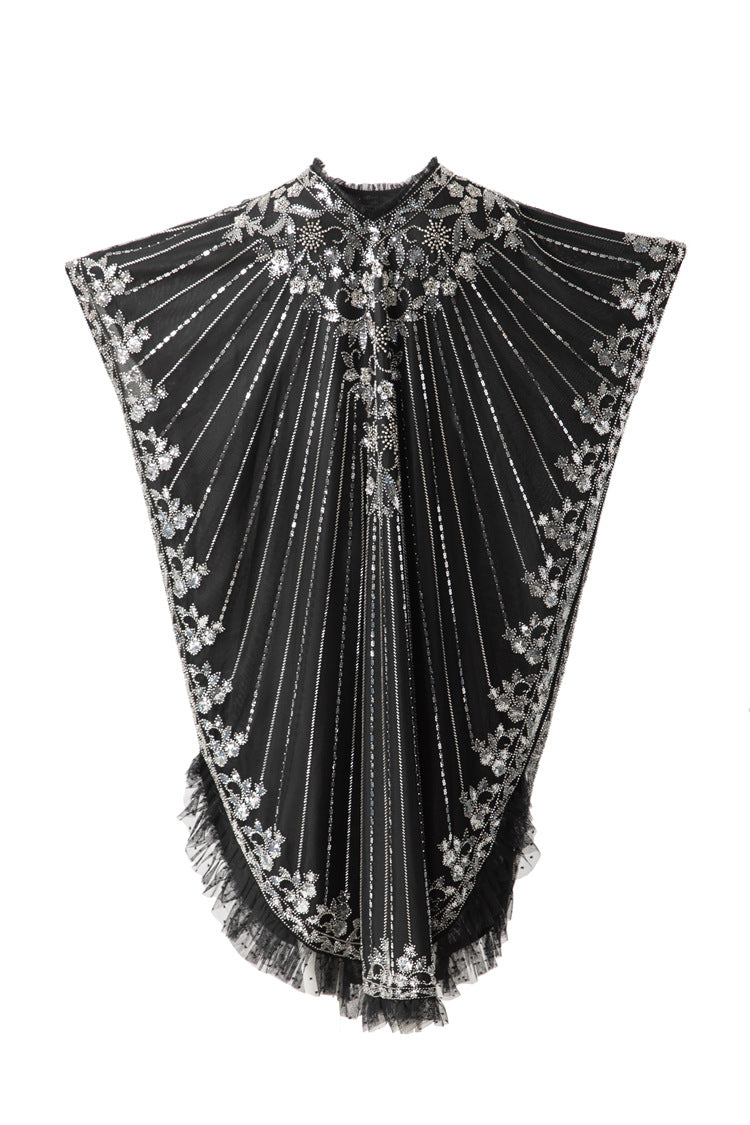 Silver Sequin Embellished Boho Kaftan Maxi Dress SP10068