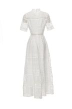 White Crochet Lace Tiered Maxi Dress – French Luxury SP10013