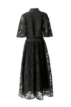 Satin Lace Patchwork Bow Tie Flare Sleeve Maxi Dress SP10057