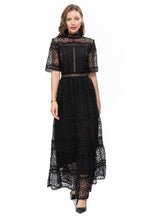 White Crochet Lace Tiered Maxi Dress – French Luxury SP10013