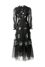 3D Hydrangea Floral Tiered Tulle Maxi Dress SP10064