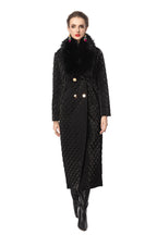 Detachable Fur Collar Quilted Velvet Maxi Coat SP10100