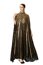 Hand-Beaded Sequin Cape Kaftan Maxi Dress SP10058